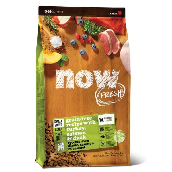 Petcurean Now Fresh - Chien Adulte Petite Race Dinde, Saumon et Canard - Nourriture Sèche Sans Grains pour Chiens