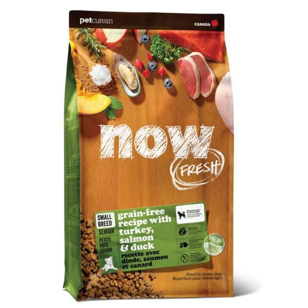 Petcurean Now Fresh - Chien Sénior Petite Race Dinde, Saumon et Canard - Nourriture Sèche Sans Grains pour Chiens Âgés