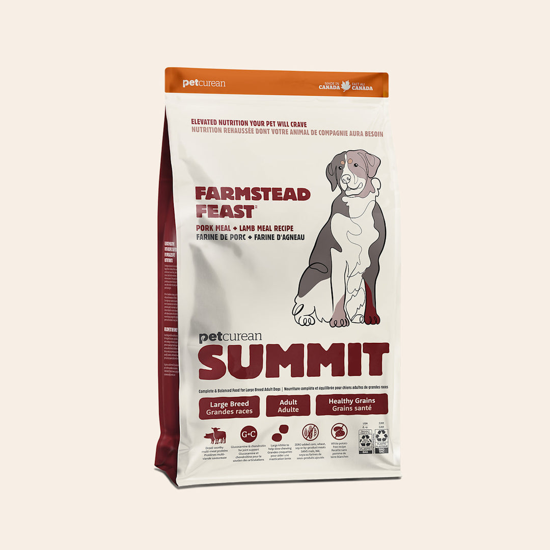 Petcurean Summit - Farmstead Feast, Agneau - Nourriture Sèche avec Grains Santé pour Chiens Adultes de Grandes Races