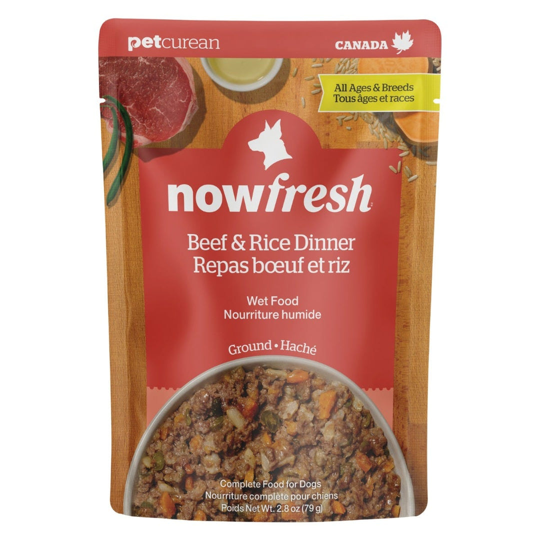 Now Fresh - Chien Boeuf Haché et Riz - Nourriture Humide pour Chiens en Pochette