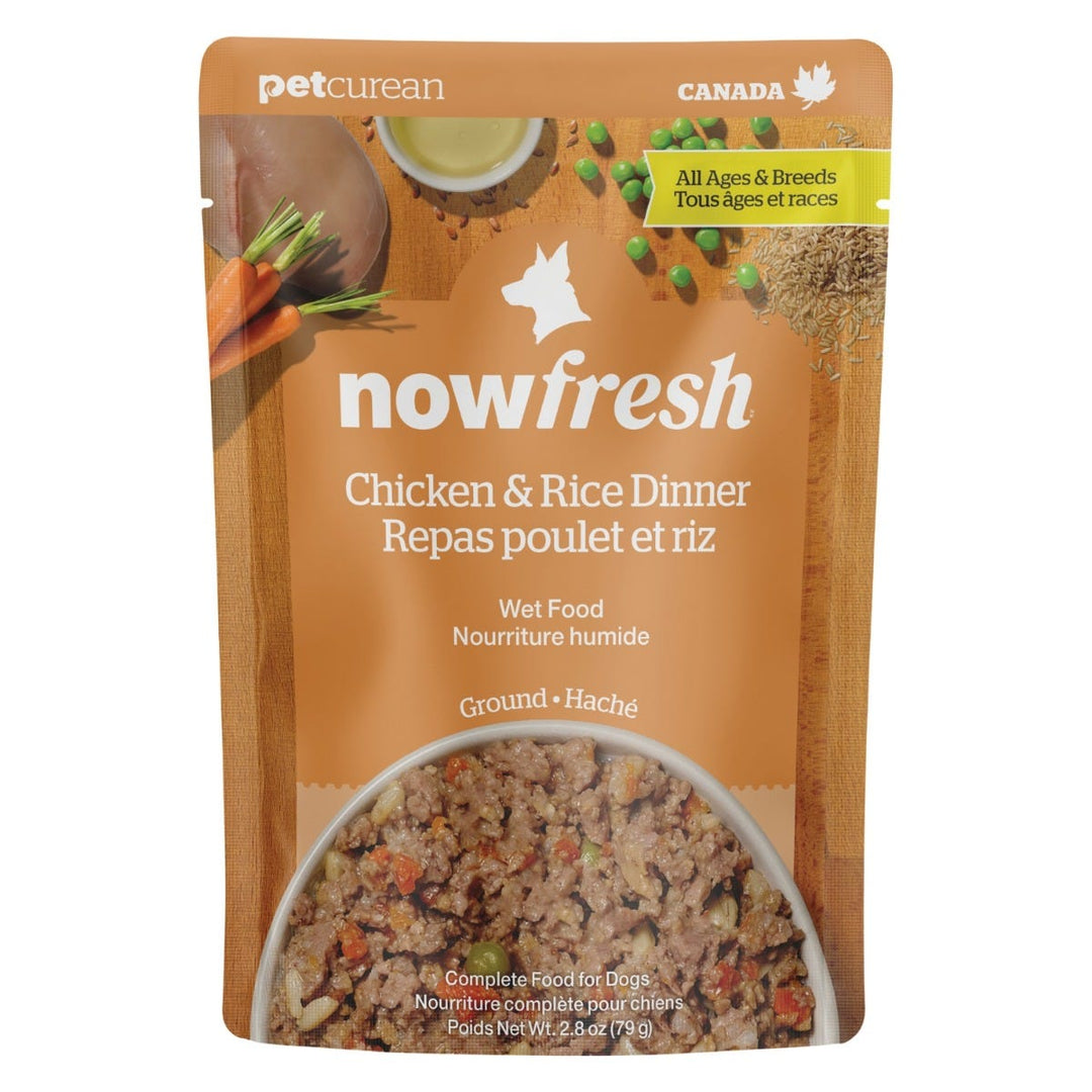 Now Fresh - Chien Poulet Haché et Riz - Nourriture Humide pour Chiens en Pochette