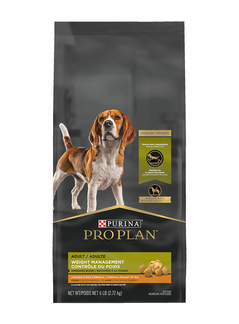 Purina Pro Plan - Contrôle du Poids, Bouchées de Poulet et Riz - Nourriture Sèche pour Chiens