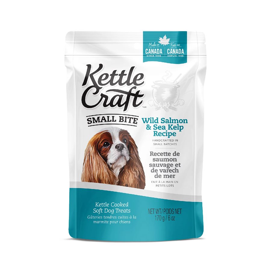 Kettle Craft - Petites Bouchées Saumon Sauvage et Varech de Mer - Gâteries Tendres pour Chiens