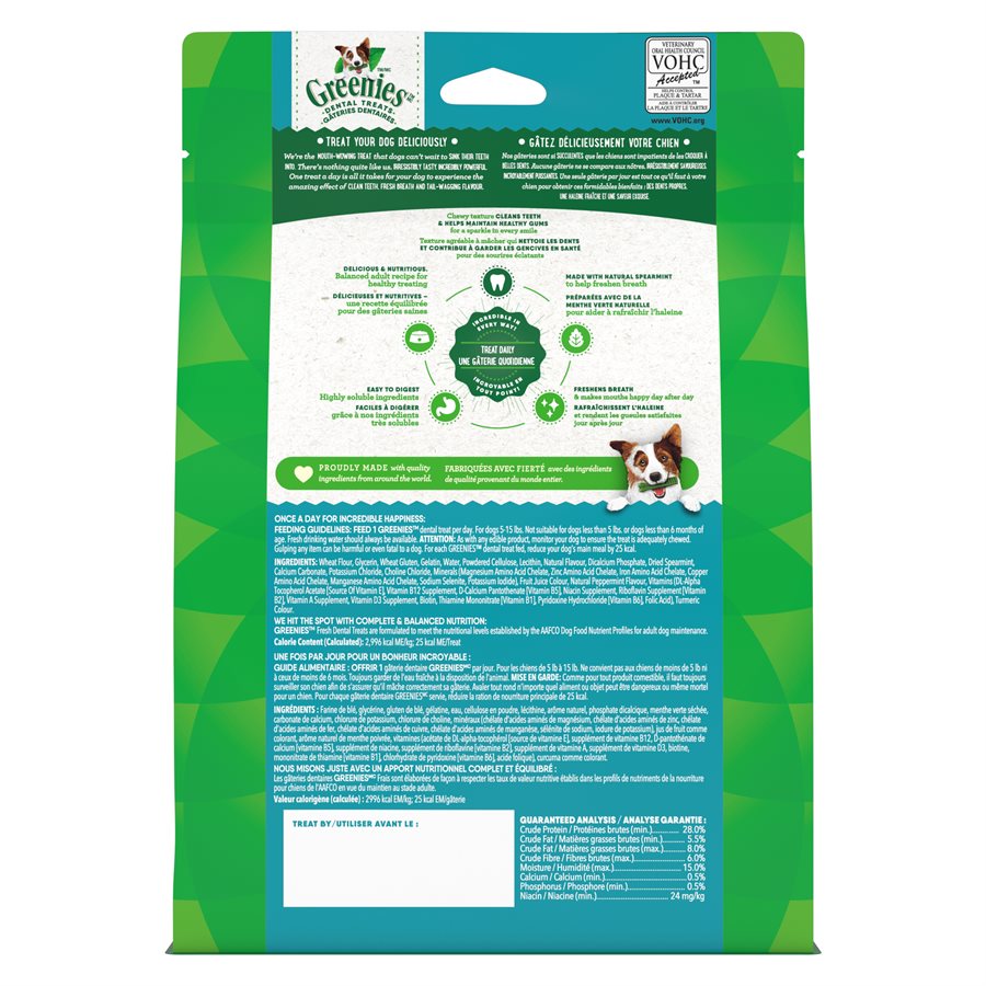 Greenies Menthe - Teenie - Gâteries Dentaires pour Chiens