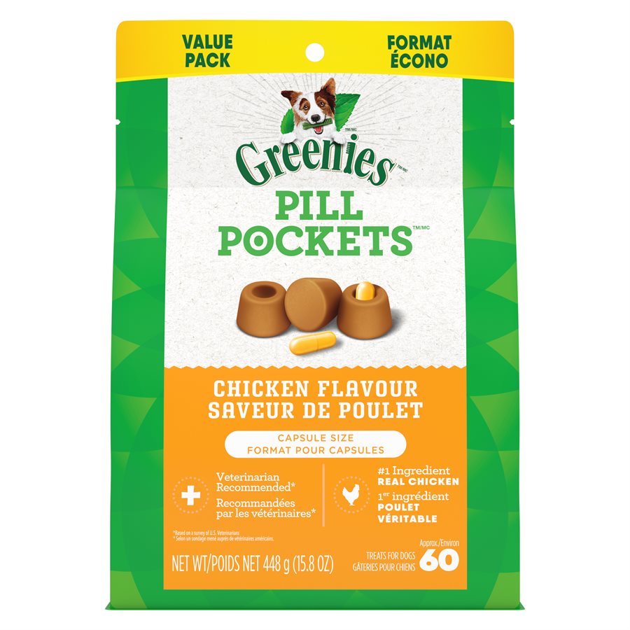 Greenies Pill Pockets - Saveur de Poulet - Gâteries Cache-Pilule pour Chiens