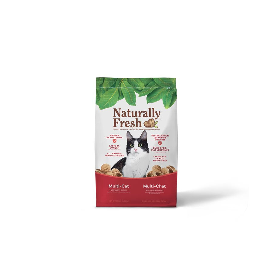 Naturally Fresh - Multi-Chats - Litière Naturelle Biodégradable à Base de Noyer, Agglomérante Rapide pour Chats Multiples