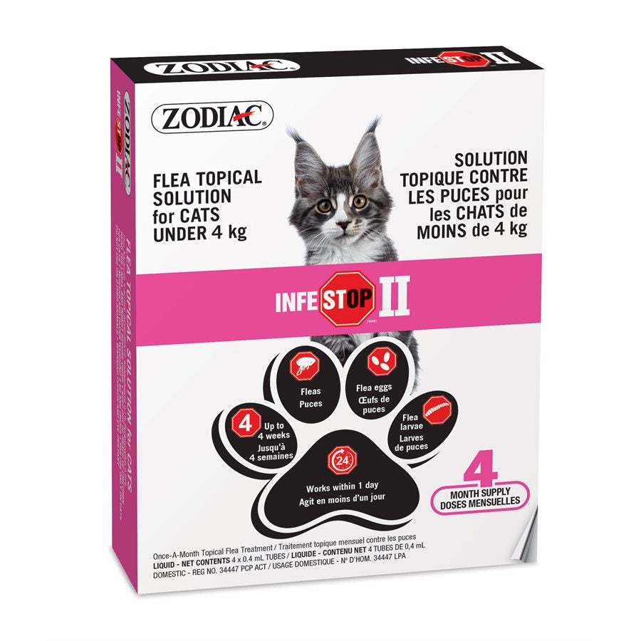 Zodiac - Infestop II Contre les Puces - Traitement Topique pour Chats