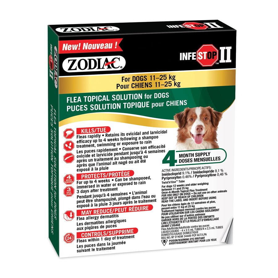 Zodiac - Infestop II Contre les Puces - Traitement Topique pour Chiens