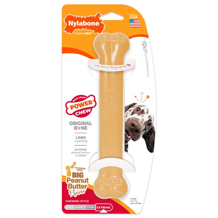 Nylabone - Os Durable Saveur de Beurre d'Arachide - Jouet à Mâcher pour Chiens