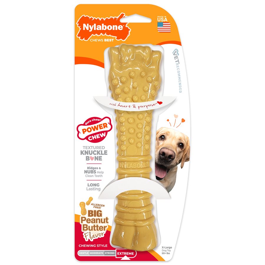 Nylabone - Os Durable Saveur de Beurre d'Arachide - Jouet à Mâcher pour Chiens
