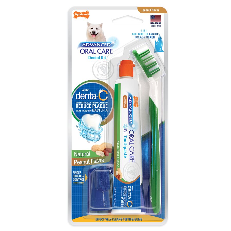 Nylabone - Trousse de Soins Bucco-Dentaires Avancés Naturelle - Soin pour Chiens