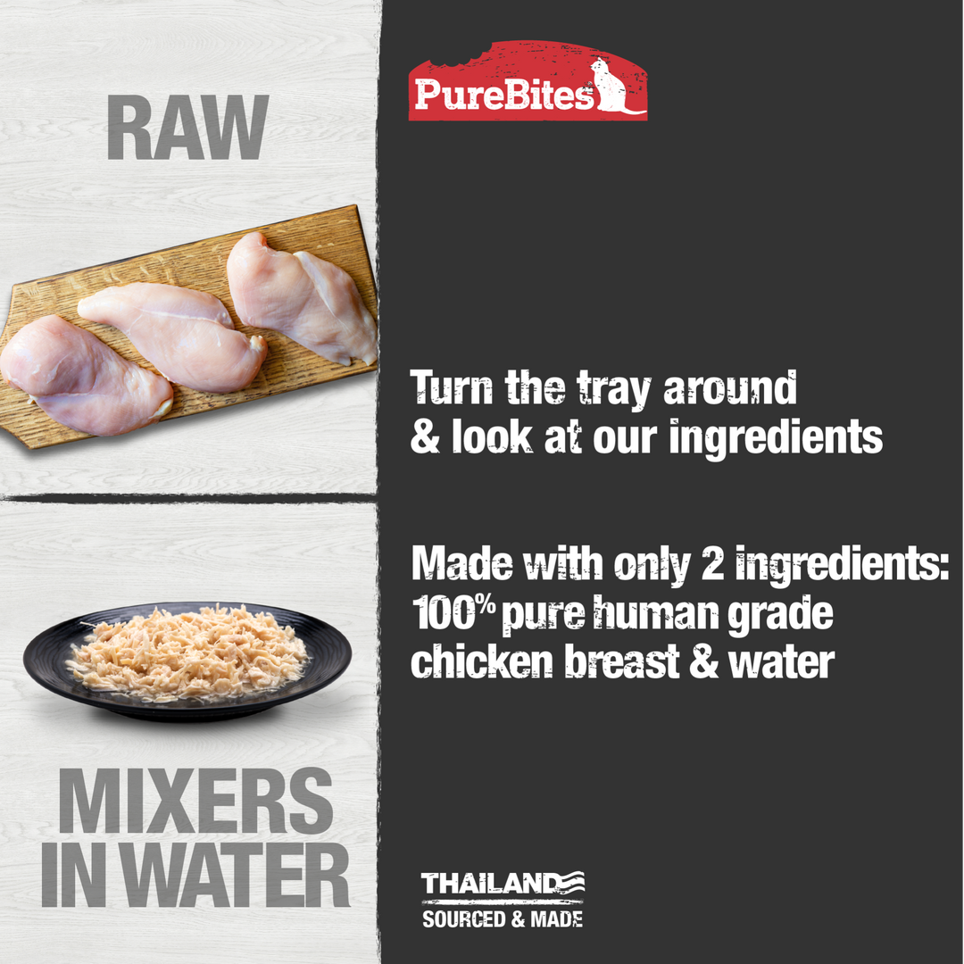 PureBites - Chat 100% Pur Poulet dans l'Eau - Nourriture Humide Sans Grains pour Chats