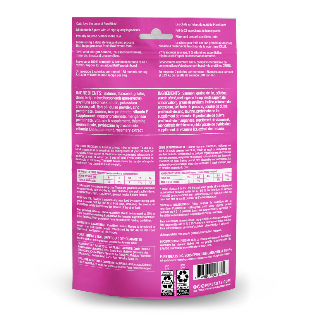 Purebites - Saumon Lyophilisé - Garniture ou Nourriture Sèche pour Chats