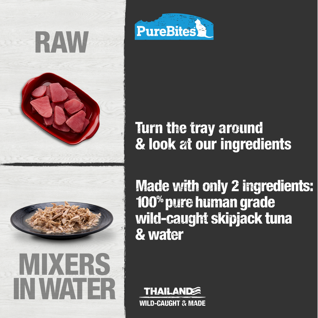 PureBites - Chat 100% Pur Thon dans l'Eau - Nourriture Humide Sans Grains pour Chats