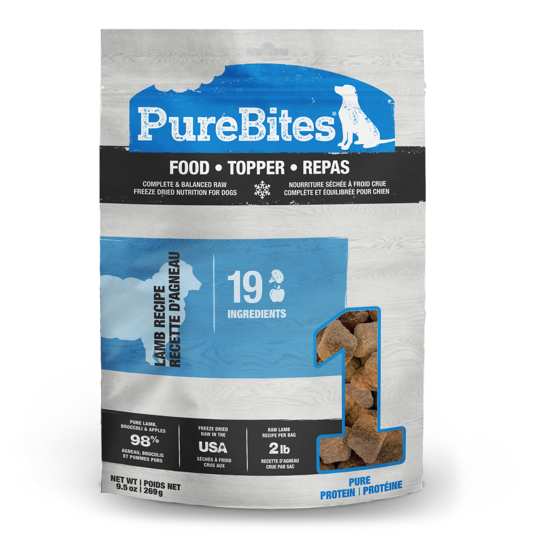 Purebites - Agneau Lyophilisée - Garniture ou Nourriture Sèche pour Chiens