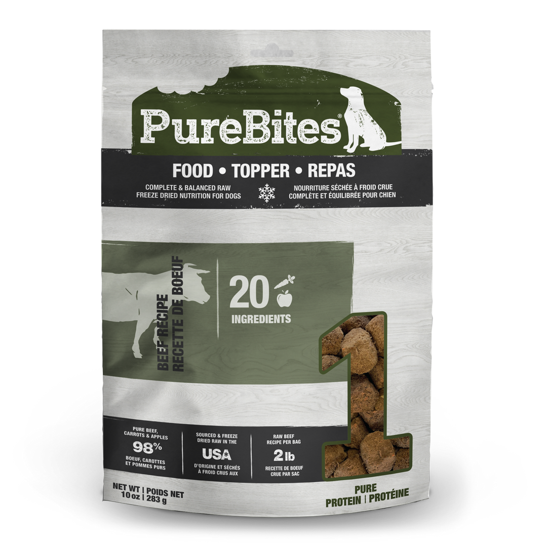 Purebites - Boeuf Lyophilisé - Garniture ou Nourriture Sèche pour Chiens