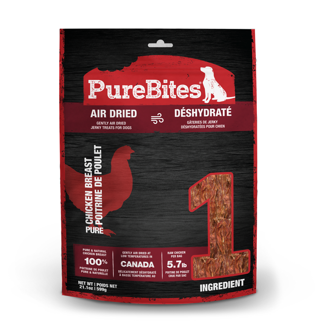 PureBites - Poitrine de Poulet - Gâteries de Jerky Déshydratées pour Chiens