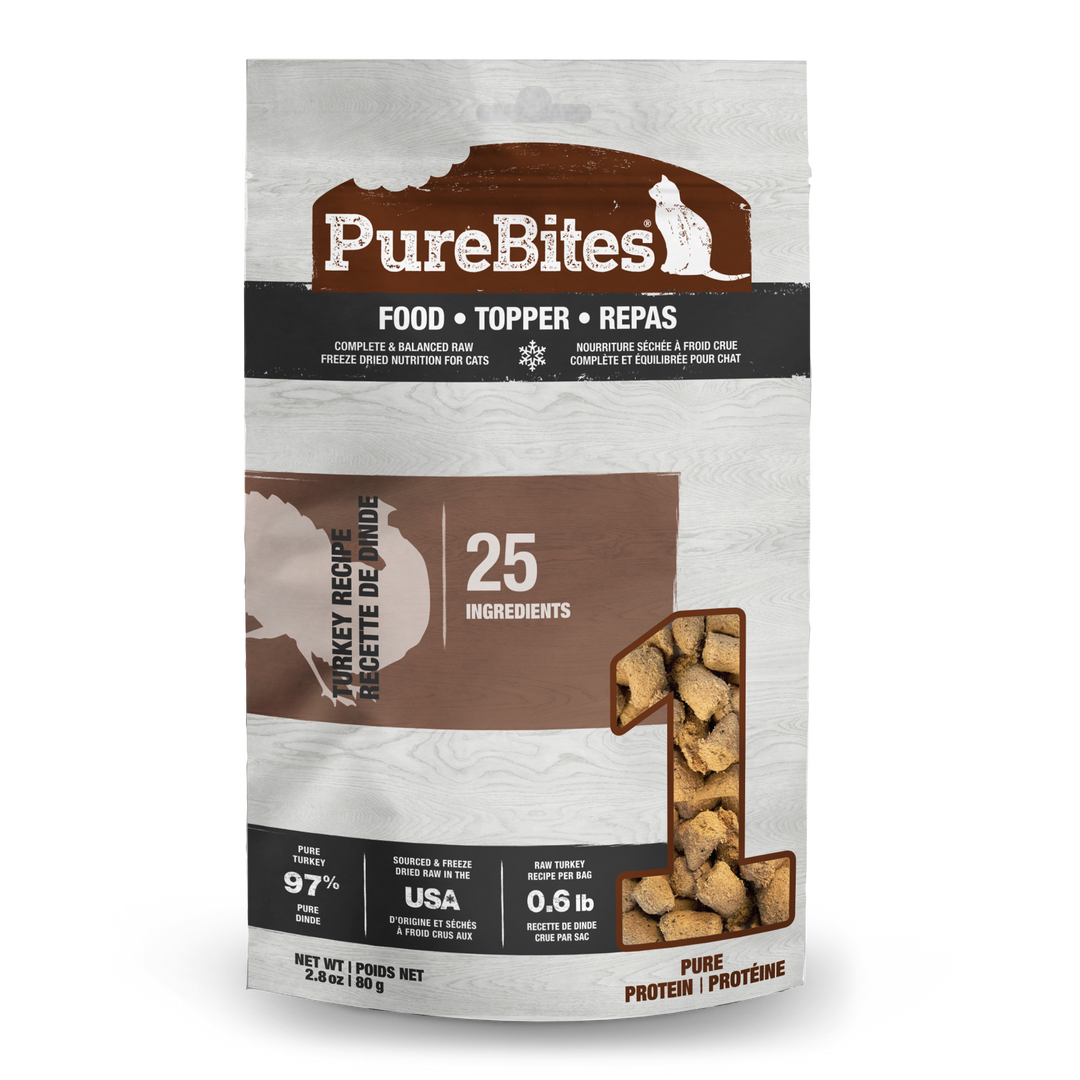 Purebites - Dinde Lyophilisée - Garniture ou Nourriture Sèche pour Chats