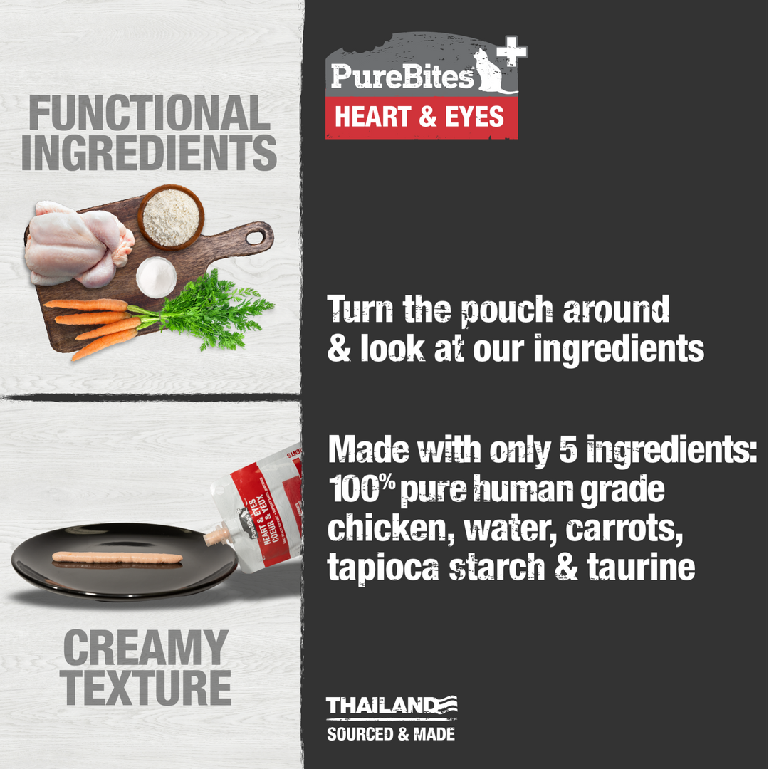 PureBites - Chat Coeur et Yeux - Garniture ou Gâterie Crèmeux dans l'Eau pour Chats en Sachet