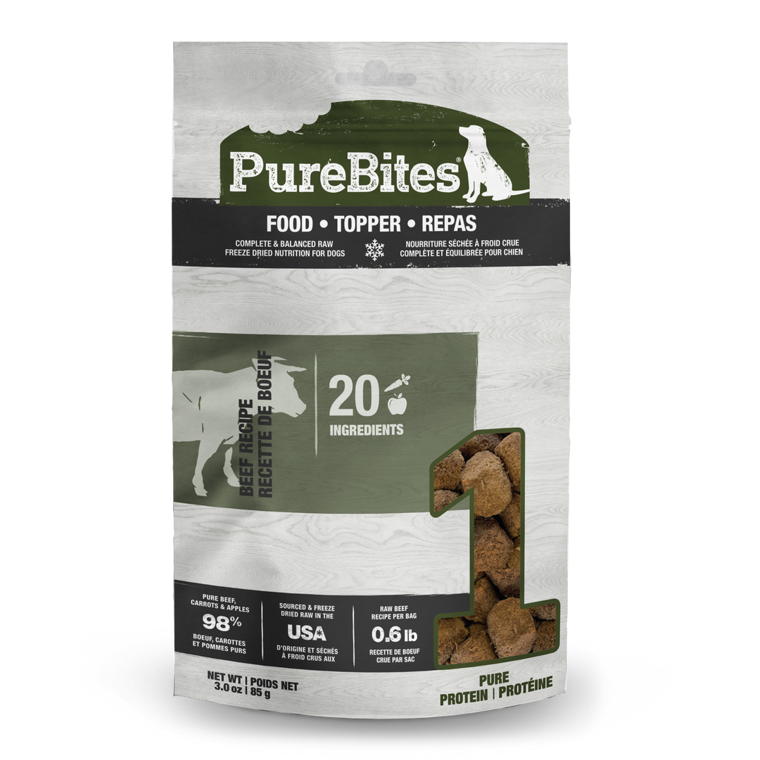 Purebites - Boeuf Lyophilisé - Garniture ou Nourriture Sèche pour Chiens