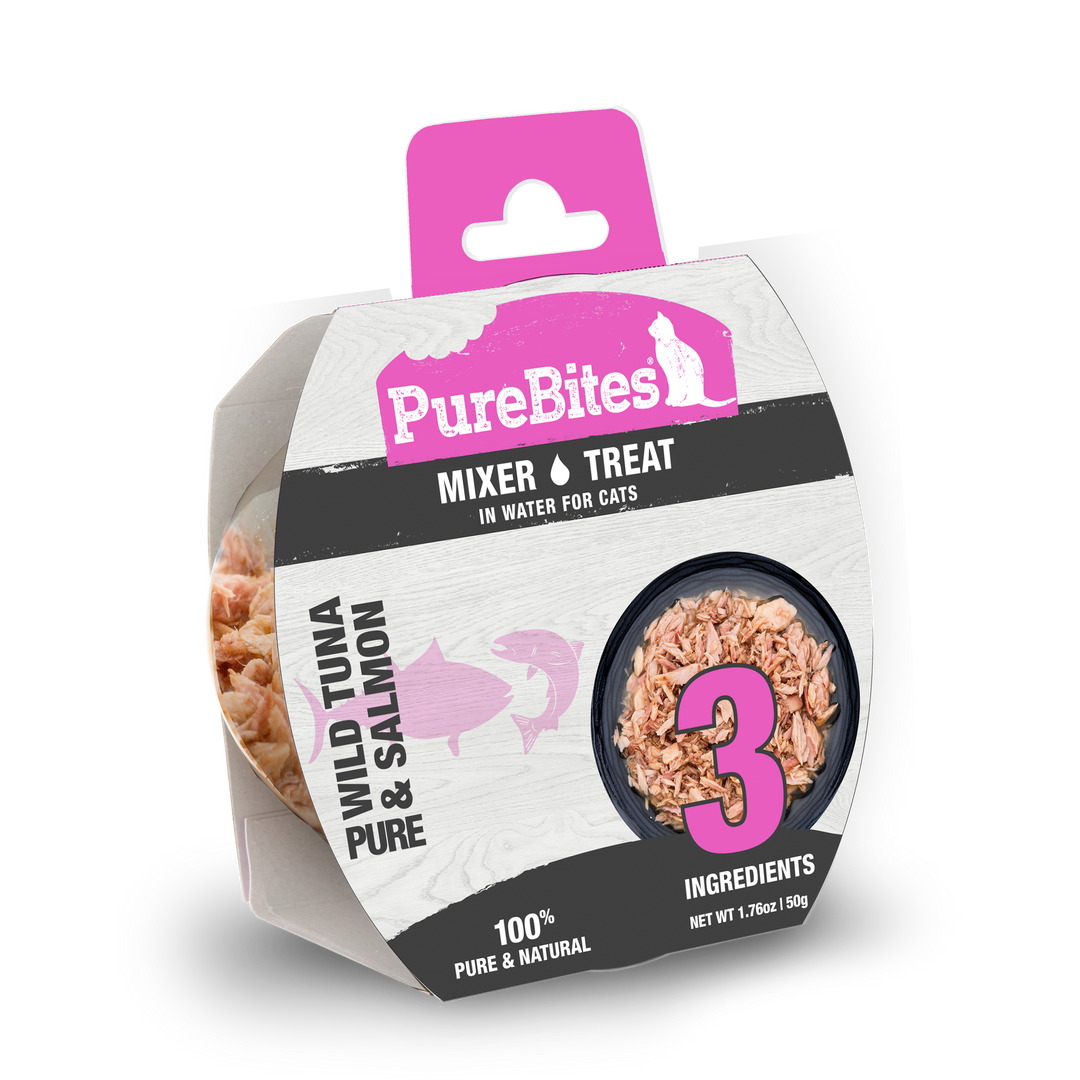 PureBites - Chat 100% Pur Thon et Saumon dans l'Eau - Nourriture Humide Sans Grains pour Chats