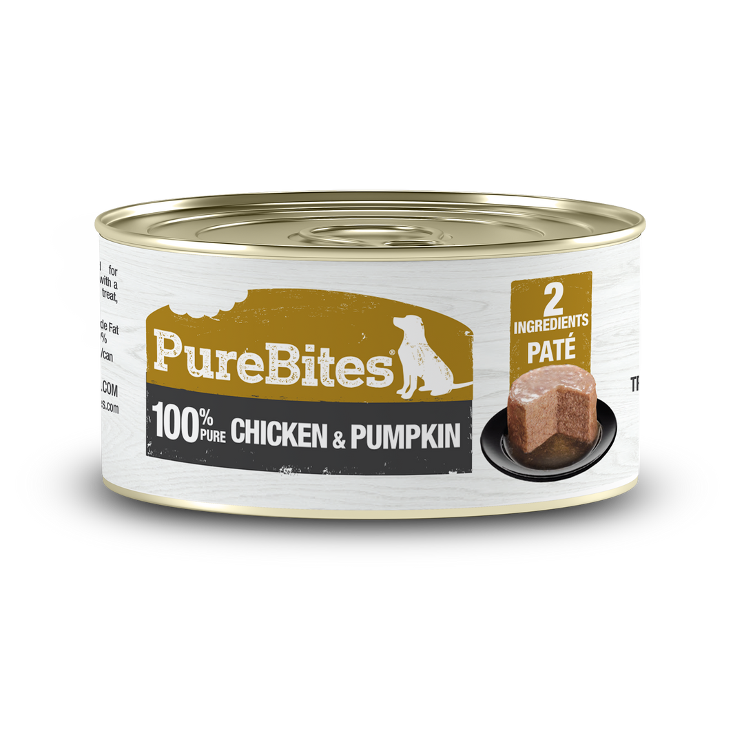 Purebites - Pâté 100% Pur Poulet et Citrouille - Nourriture Humide pour Chiens
