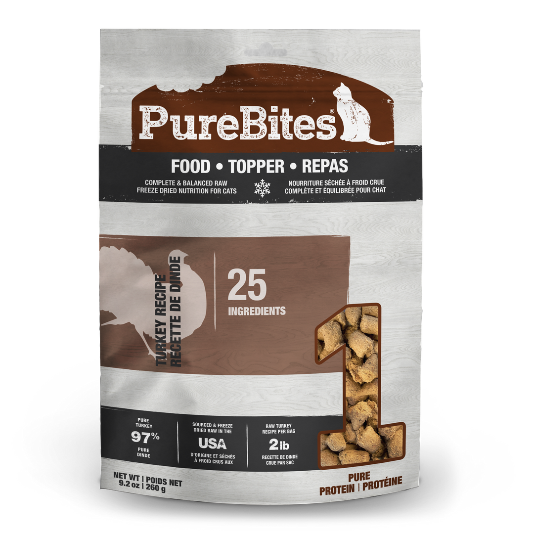 Purebites - Dinde Lyophilisée - Garniture ou Nourriture Sèche pour Chats
