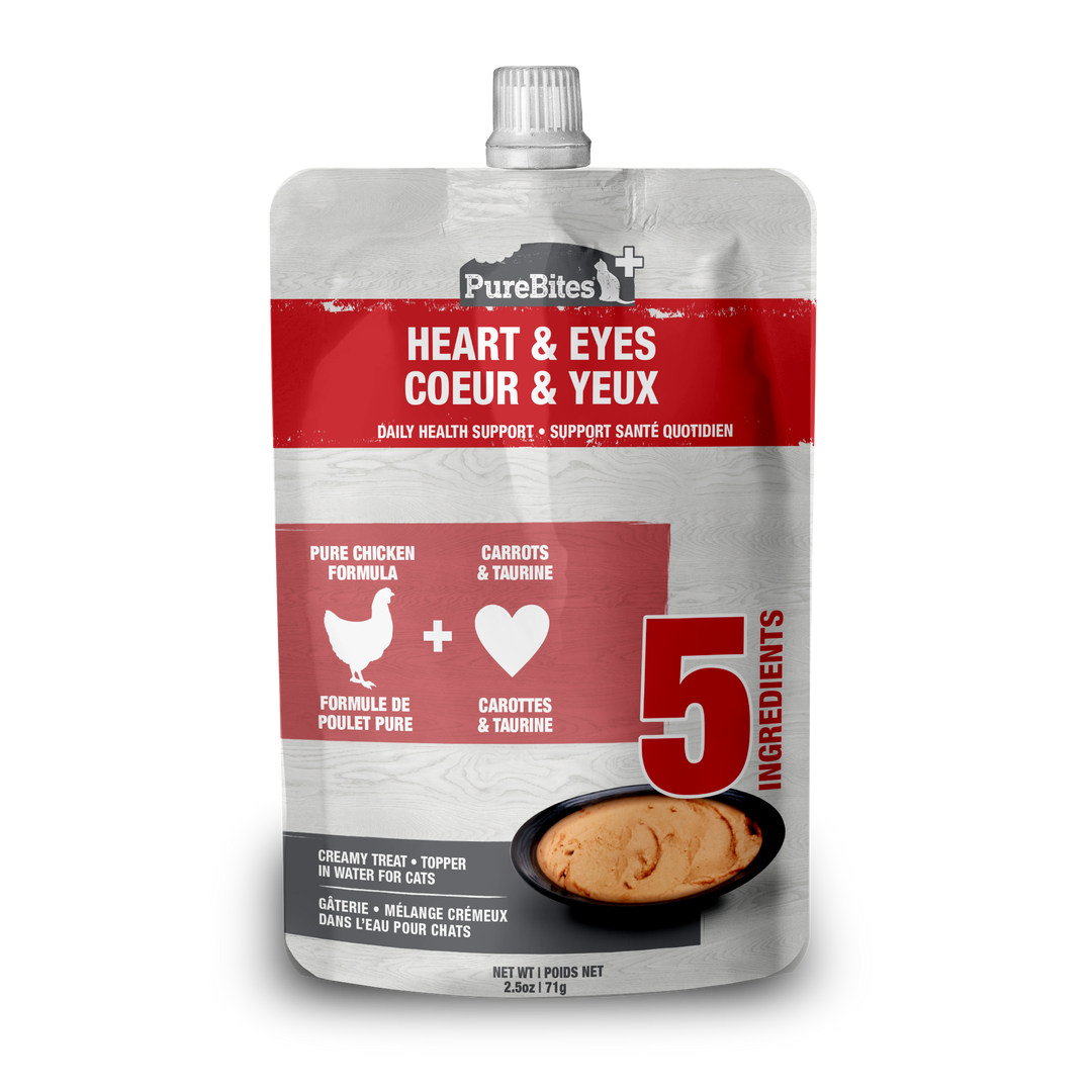 PureBites - Chat Coeur et Yeux - Garniture ou Gâterie Crèmeux dans l'Eau pour Chats en Sachet