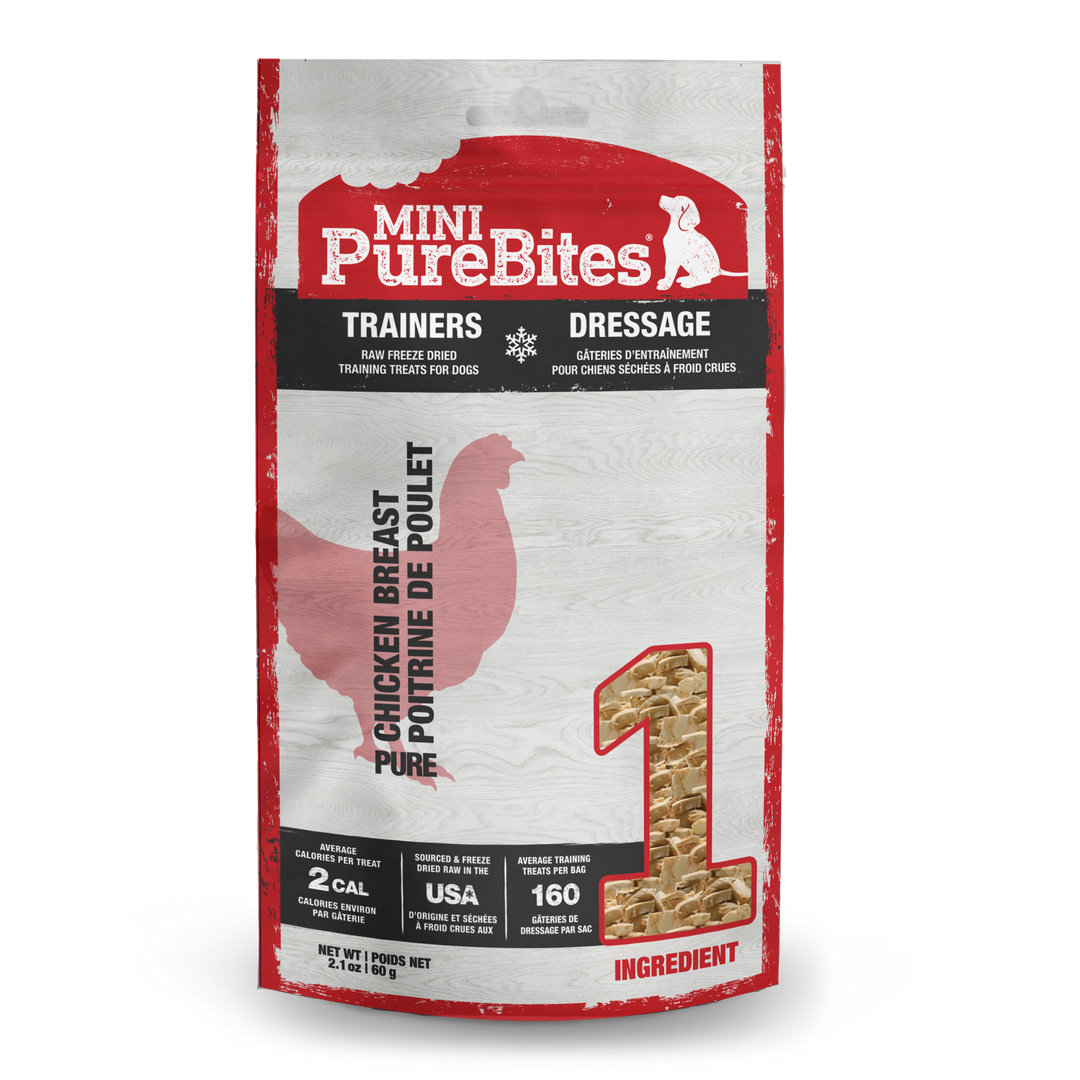 Mini PureBites - Poitrine de Poulet - Gâteries d'Entraînement Lyophilisées pour Chiens