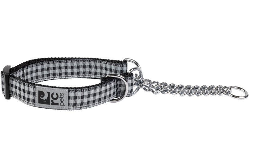 RC Pets - Collier de Dressage à Motifs Vichy Noir - Collier de Dressage pour Chiens