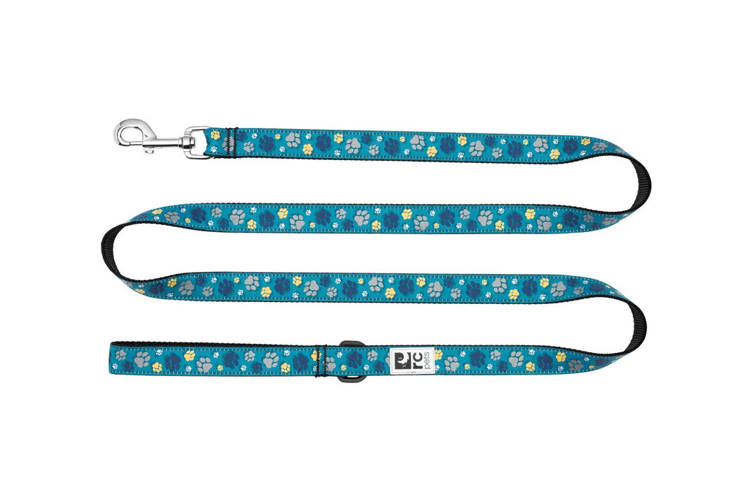 RCP Laisse Motif 1x72" Traces de Pattes Turquoise