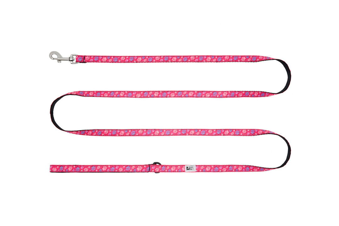 RCP Petit Laisse  à Motifs 1/2x72" Traces de Pattes Rose