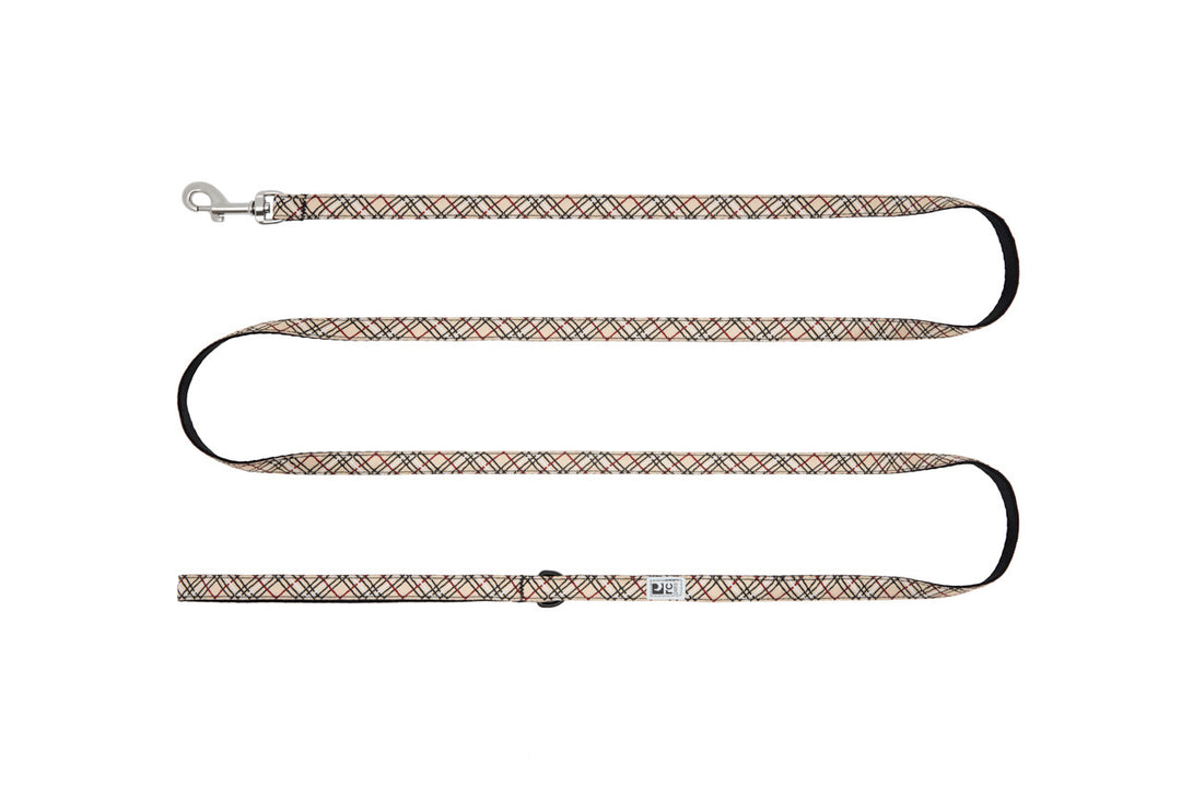 RC Pets - Petite Laisse à Motifs 1/2" x 72" Écossais Beige - Laisse pour Chiens