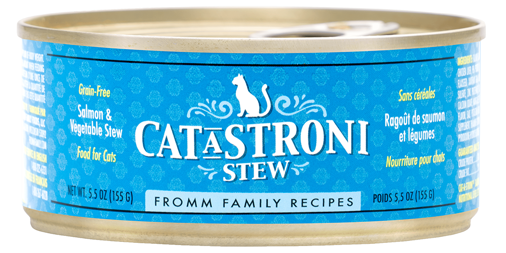 Fromm Cat-A-Stroni - Chat Adulte Ragoût de Saumon et Légumes - Nourriture Humide pour Chats