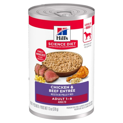 Hill's Science Diet - Entrée de Poulet et Boeuf - Nourriture Humide pour Chiens Adultes 1-6 Ans