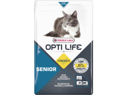 Opti Life - Poulet - Nourriture Sèche Sans Grains pour Chats Seniors