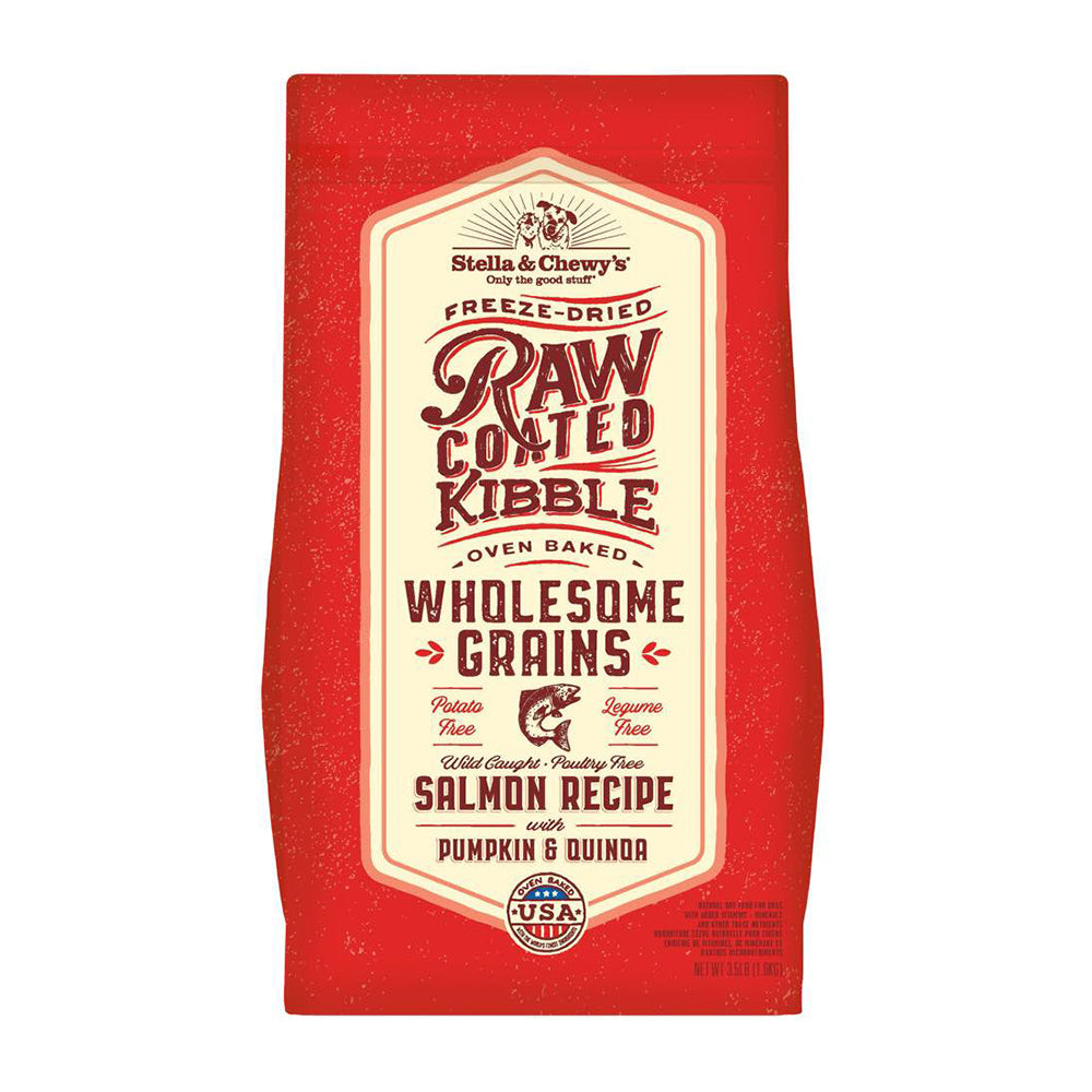 Stella & Chewy's Raw Coated - Saumon, Citrouille et Quinoa - Nourriture Sèche avec Grains Saines pour Chiens
