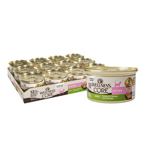 Wellness Core - Chaton Pâté de Dinde et Foie de Poulet - Nourriture Humide Sans Grains pour Chats