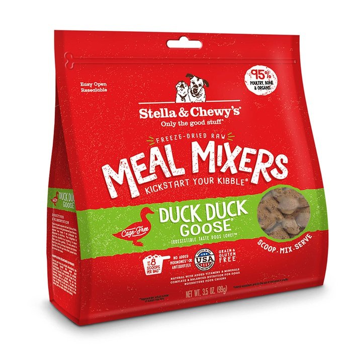 Stella & Chewy's Meal Mixers - Chien Canard & Oie - Nourriture Sèche Lyophilisée Sans Grains pour Chiens