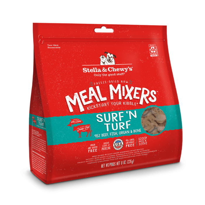 Stella & Chewy's Meal Mixers - Chien Terre et Mer - Nourriture Sèche Lyophilisée Sans Grains pour Chiens