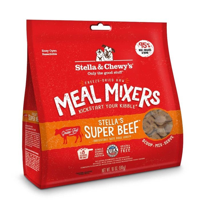 Stella & Chewy's Meal Mixers - Chien Super Boeuf - Nourriture Sèche Lyophilisée Sans Grains pour Chiens