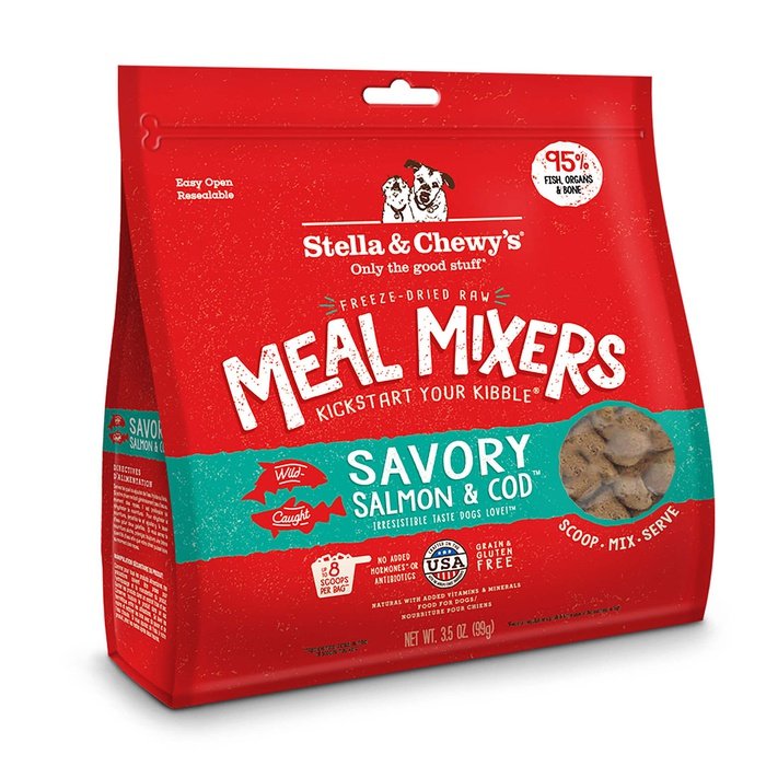 Stella & Chewy's Meal Mixers - Chien Saumon et Morue - Nourriture Sèche Lyophilisée Sans Grains pour Chiens