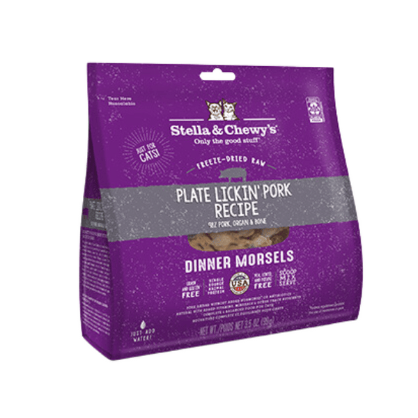 Stella & Chewy's Lyophilisé - Morceaux Porc - Nourriture Sèche Sans Grains pour Chats