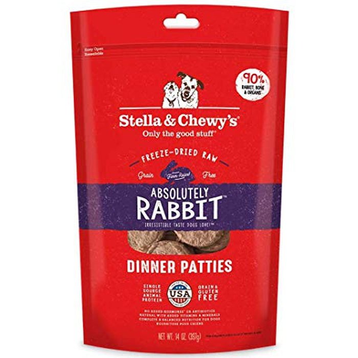 Stella & Chewy's Dinner Patties - Chien Galettes de Lapin - Nourriture Sèche Lyophilisée Sans Grains pour Chiens
