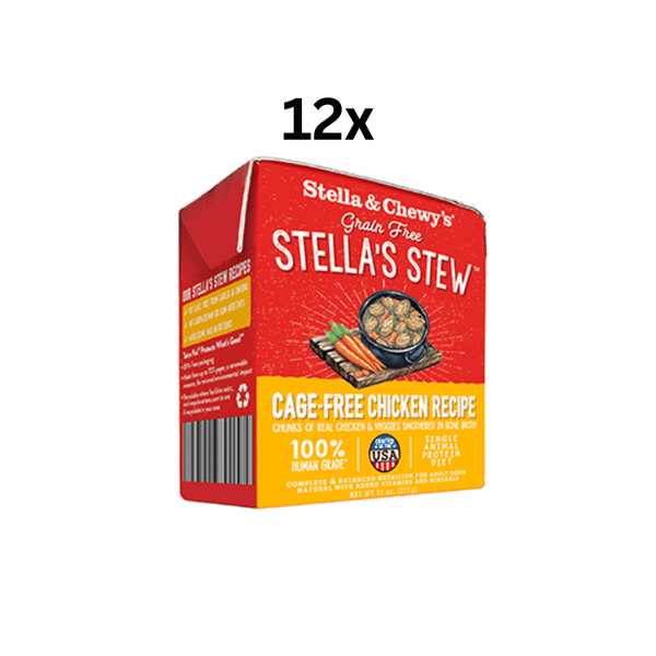 Stella & Chewy's - Poulet Élevé en Liberté dans un Bouillon d'Os - Nourriture Humide Sans Grains pour Chiens Adultes