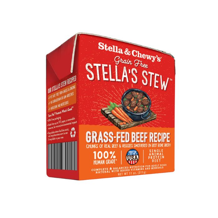 Stella & Chewy's - Boeuf Nourri à l'Herbe dans un Bouillon d'Os - Nourriture Humide Sans Grains pour Chiens Adultes