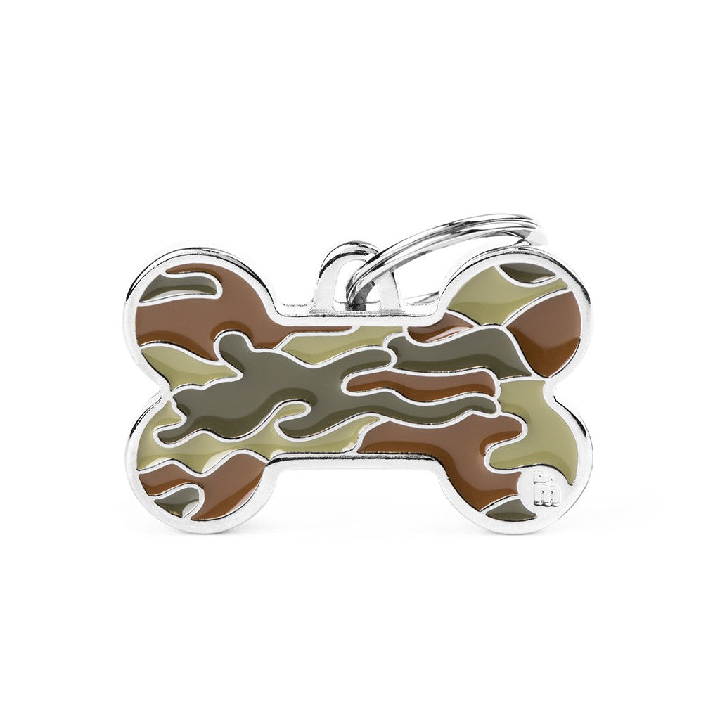 My Family - Style Os Vert - Médaille d'Identité pour Chiens