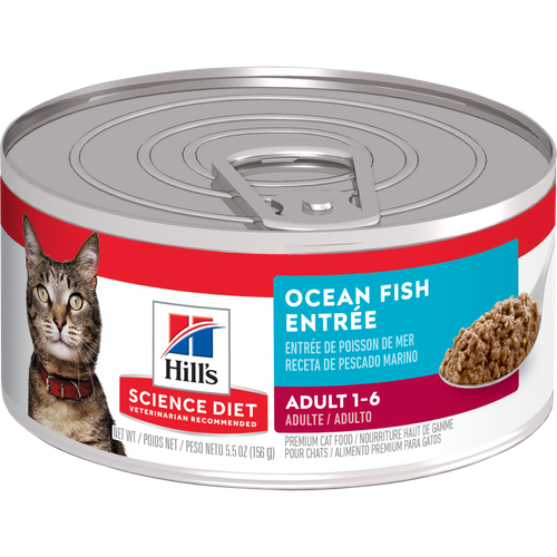 Hill's Science Diet - Entrée de Poisson de Mer - Nourriture Humide pour Chats Adultes 1-6 Ans
