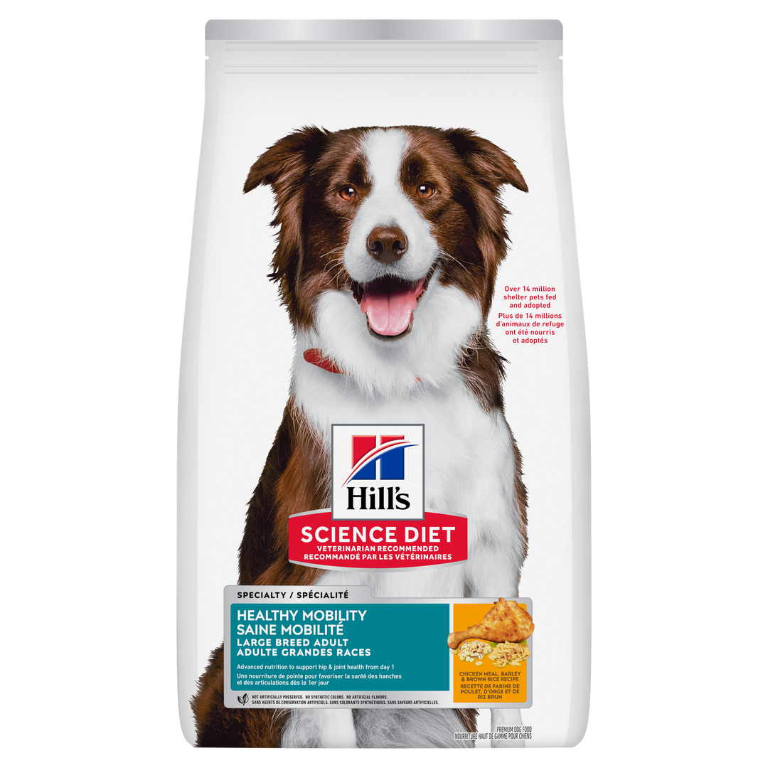 Hill's Science Diet - Saine Mobilité (Healthy Mobility), Poulet et Orge avec Riz Brun - Nourriture Sèche pour Chiens de Grandes Races