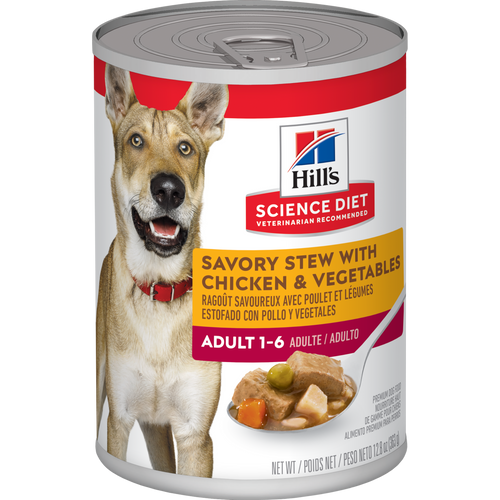 Hill's Science Diet - Chien Adulte Ragoût de Poulet et Légumes - Nourriture Humide pour Chiens